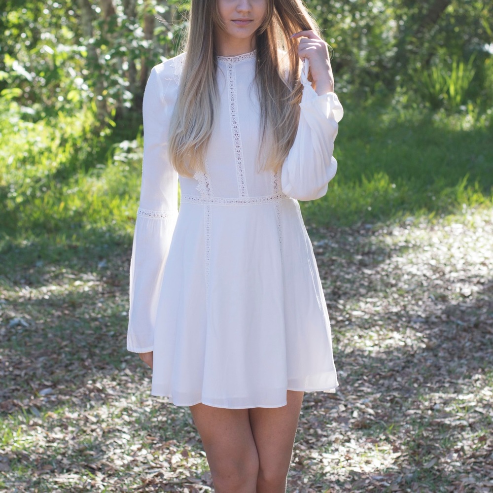 White Lacy Mini Dress